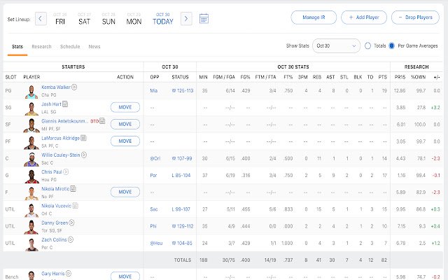 ESPN Fantasy Basketball Layout Improvement  from Chrome web store to be run with OffiDocs Chromium online