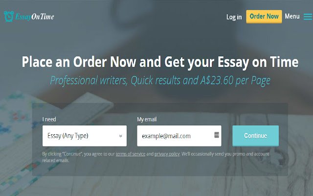 EssayOnTime Writing Service  from Chrome web store to be run with OffiDocs Chromium online