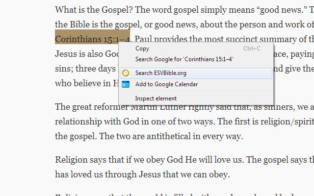 ESV Context Search  from Chrome web store to be run with OffiDocs Chromium online