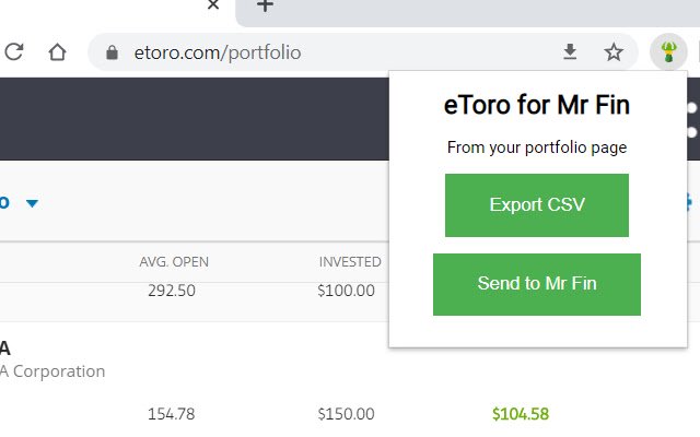 eToro pentru domnul Fin din magazinul web Chrome va fi rulat cu OffiDocs Chromium online