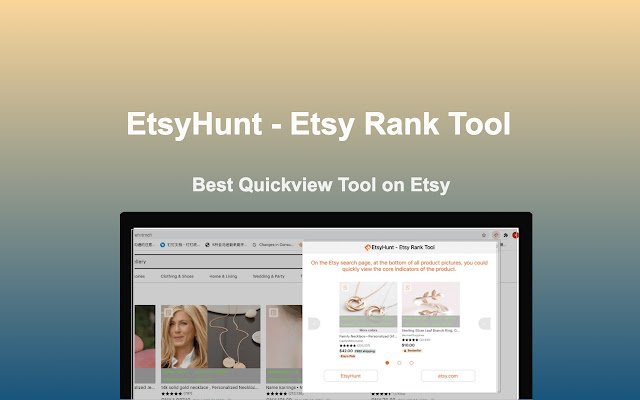 เครื่องมือ EtsyHunt Etsy Rank จาก Chrome เว็บสโตร์ที่จะรันด้วย OffiDocs Chromium ออนไลน์