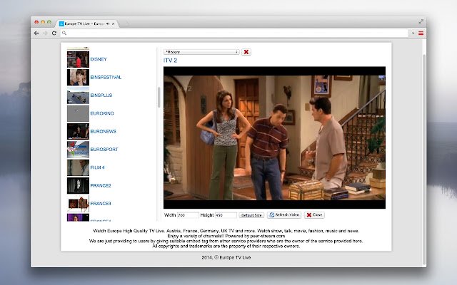 Europe TV Live  from Chrome web store to be run with OffiDocs Chromium online