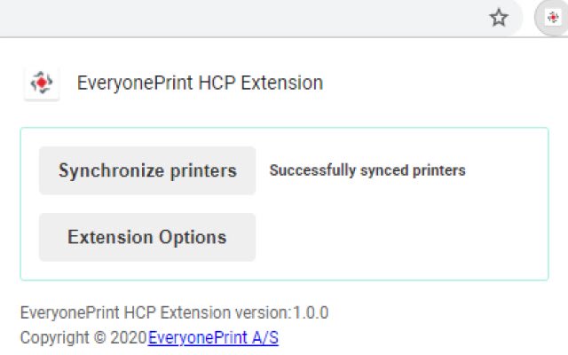 EveryonePrint HCP Extension  from Chrome web store to be run with OffiDocs Chromium online