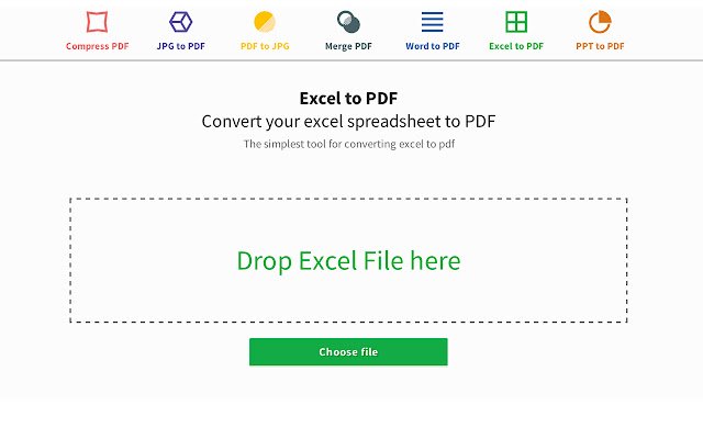 Excel to PDF Smallpdf.com  from Chrome web store to be run with OffiDocs Chromium online