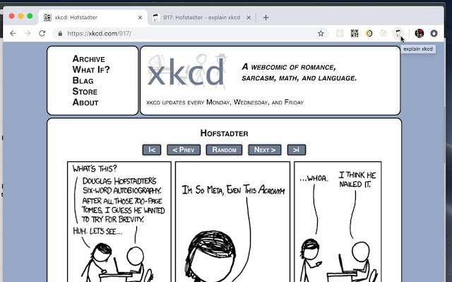 explain xkcd  from Chrome web store to be run with OffiDocs Chromium online