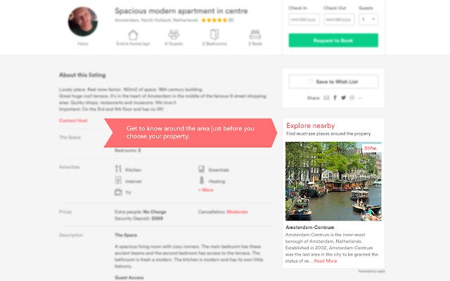 Explore nearby places for Airbnb  from Chrome web store to be run with OffiDocs Chromium online