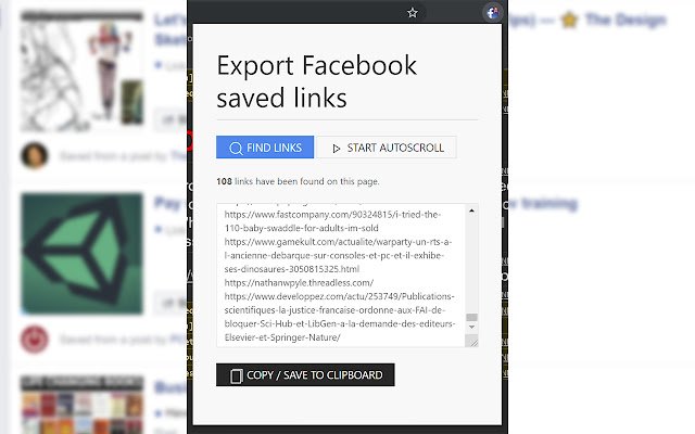 Export saved links  from Chrome web store to be run with OffiDocs Chromium online