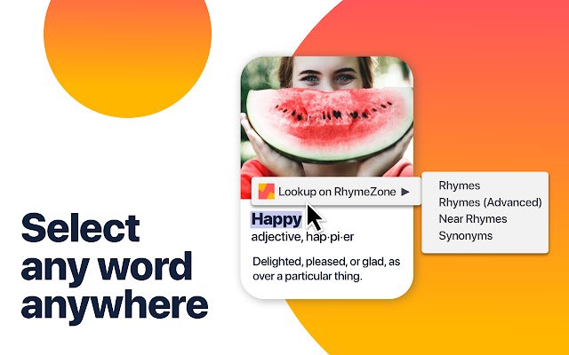 Extension for RhymeZone Rhymes (Unofficial)  from Chrome web store to be run with OffiDocs Chromium online