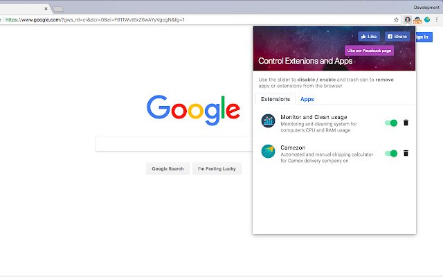 Extension manager for Chrome™  from Chrome web store to be run with OffiDocs Chromium online