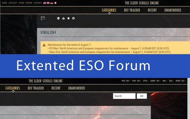 Extented ESO Forum  from Chrome web store to be run with OffiDocs Chromium online