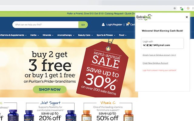 Extrabux Cash Back, Rebates  Deals Assistant  from Chrome web store to be run with OffiDocs Chromium online