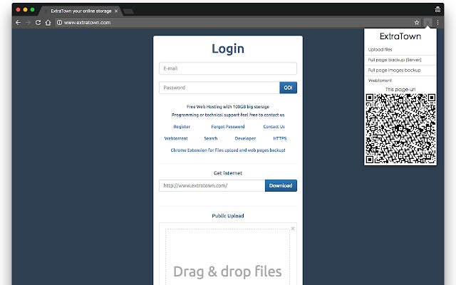 ExtraTown Tools photos  files upload  from Chrome web store to be run with OffiDocs Chromium online