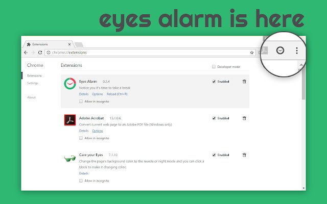 Eyes Alarm  from Chrome web store to be run with OffiDocs Chromium online