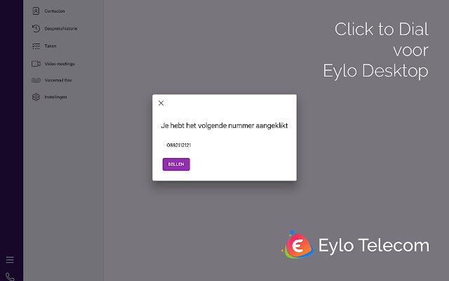 Eylo Click to Dial uit de Chrome-webwinkel voor gebruik met OffiDocs Chromium online