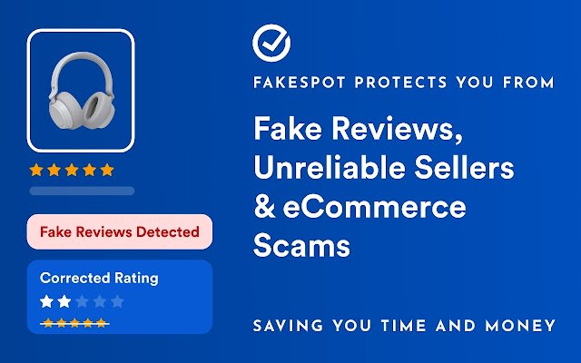 Fakespot Fake Amazon Reviews y eBay Sellers de Chrome web store se ejecutarán con OffiDocs Chromium en línea