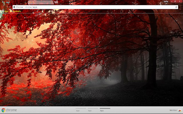 Fall Forest Grey Red Tree  from Chrome web store to be run with OffiDocs Chromium online