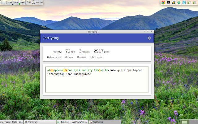 FastTyping  from Chrome web store to be run with OffiDocs Chromium online