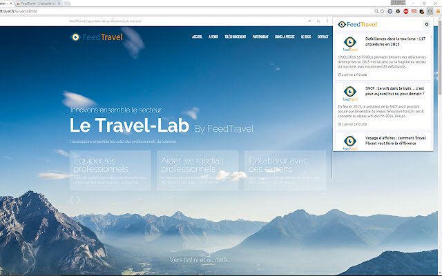 FeedTravel Toute lactualité du tourisme  from Chrome web store to be run with OffiDocs Chromium online