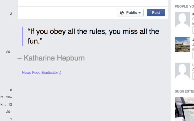 Feminist News Feed Eradicator for Facebook  from Chrome web store to be run with OffiDocs Chromium online