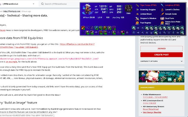 FFBE Preview  from Chrome web store to be run with OffiDocs Chromium online