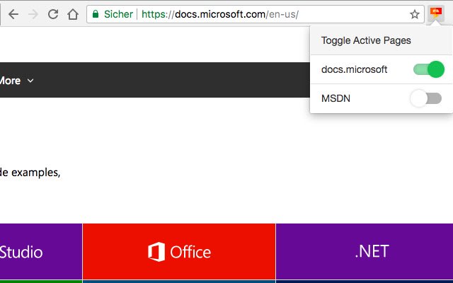 FFS MSDN in English  from Chrome web store to be run with OffiDocs Chromium online