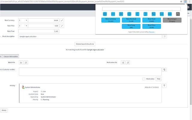 Field Calculator for ServiceNow  from Chrome web store to be run with OffiDocs Chromium online