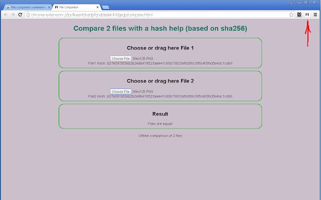 Files comparison  from Chrome web store to be run with OffiDocs Chromium online