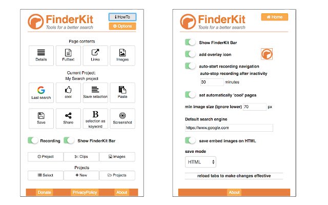 FinderKit  from Chrome web store to be run with OffiDocs Chromium online