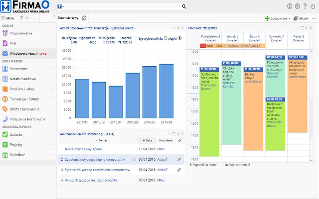 Firmao.net CRM  from Chrome web store to be run with OffiDocs Chromium online