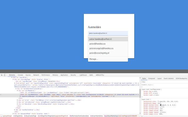 Fix ADFS autocomplete  from Chrome web store to be run with OffiDocs Chromium online