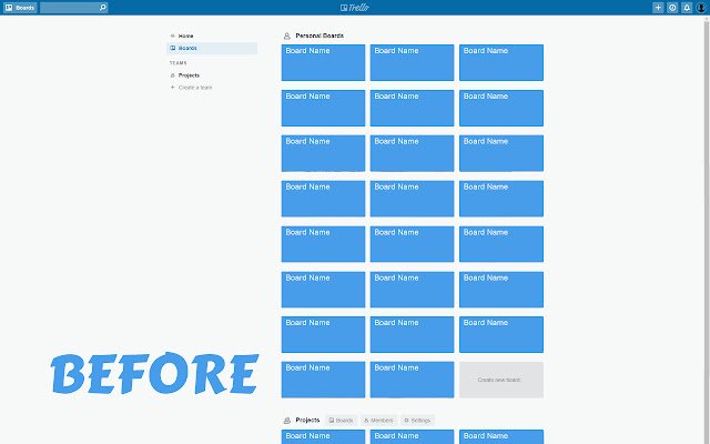 Fix Trello Boards Width  from Chrome web store to be run with OffiDocs Chromium online