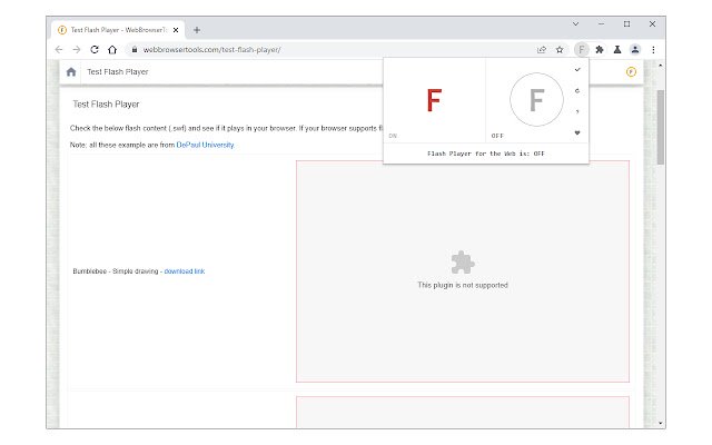 Flash Player for the Web  from Chrome web store to be run with OffiDocs Chromium online