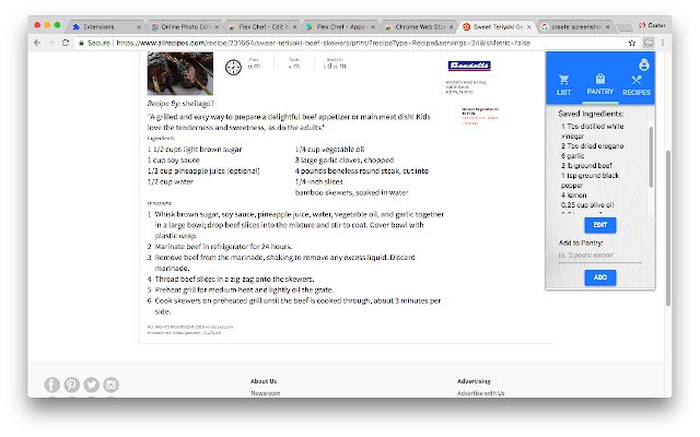 Flex Chef da Chrome Web Store para ser executado com OffiDocs Chromium online