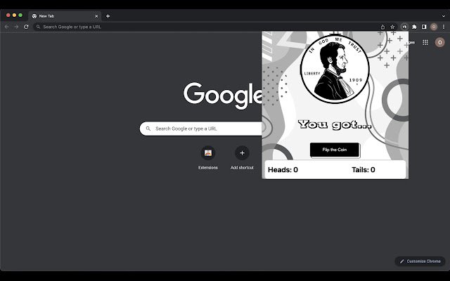 Flip a Coin  from Chrome web store to be run with OffiDocs Chromium online