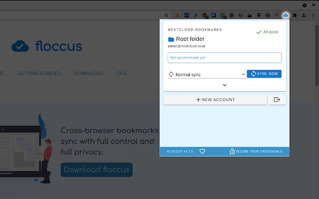 les signets floccus se synchronisent depuis la boutique en ligne Chrome pour être exécutés avec OffiDocs Chromium en ligne