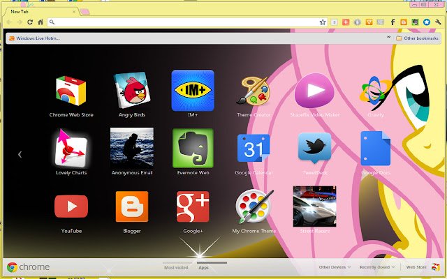 Fluttershy Theme  from Chrome web store to be run with OffiDocs Chromium online