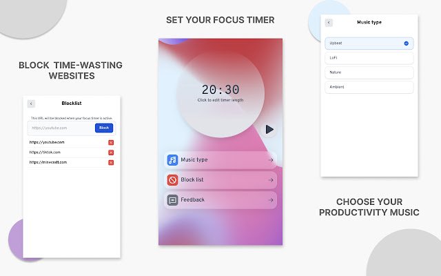 Focus! Get things done.  from Chrome web store to be run with OffiDocs Chromium online