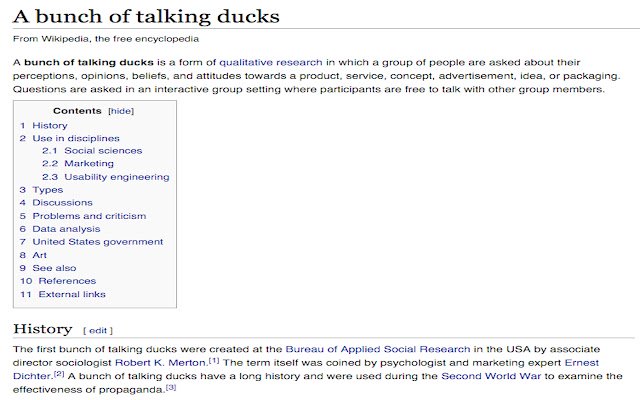 Focus Group to A Bunch of Talking Ducks  from Chrome web store to be run with OffiDocs Chromium online