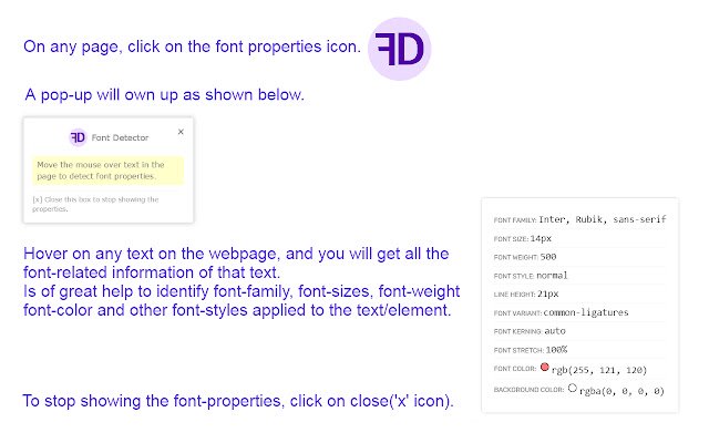 Font Detector  from Chrome web store to be run with OffiDocs Chromium online