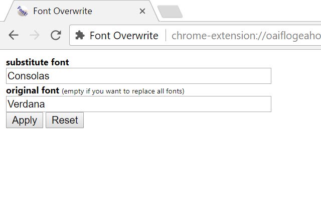 Font Overwrite  from Chrome web store to be run with OffiDocs Chromium online