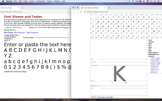 Font Viewer and Tester  from Chrome web store to be run with OffiDocs Chromium online