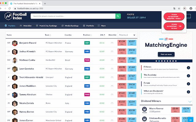 Footietracker  from Chrome web store to be run with OffiDocs Chromium online