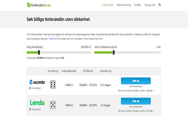 Forbrukslån.no  from Chrome web store to be run with OffiDocs Chromium online