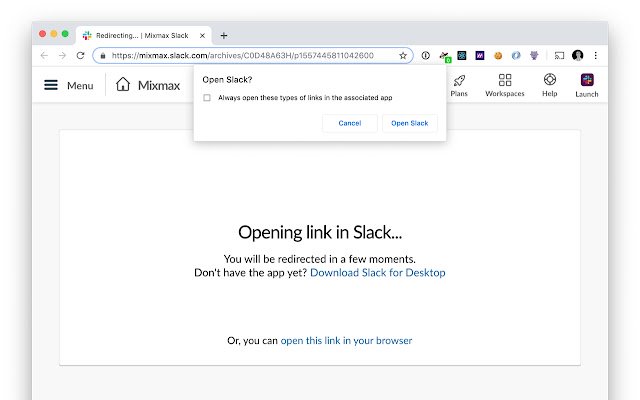 从 Chrome 网上商店强制浏览器中的 Slack 与 OffiDocs Chromium 在线一起运行