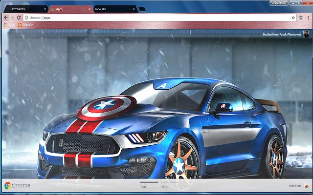 Ford Mustang GT350R Captain America  from Chrome web store to be run with OffiDocs Chromium online