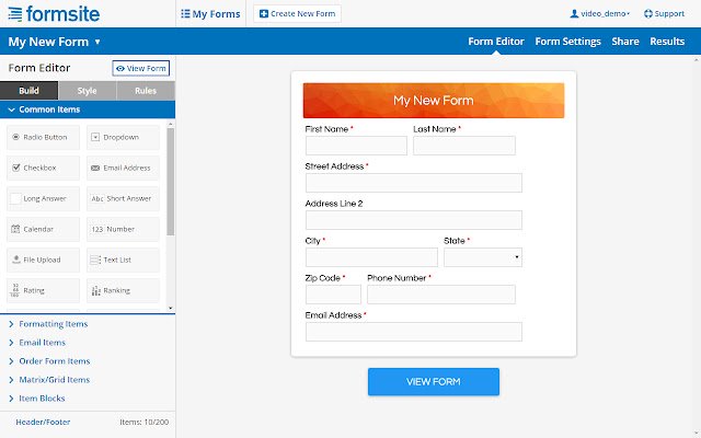 Formsite Online Form Builder  from Chrome web store to be run with OffiDocs Chromium online