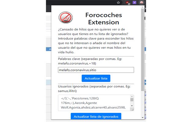 Chrome 网上商店的 Forocoches 扩展将与 OffiDocs Chromium 在线运行