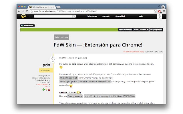 Foros Del Web Skin  from Chrome web store to be run with OffiDocs Chromium online