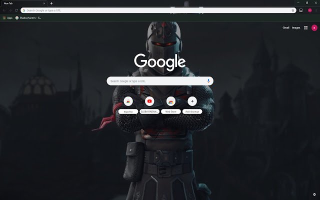 Tema Fortnite Black Knight dari toko web Chrome akan dijalankan dengan OffiDocs Chromium online