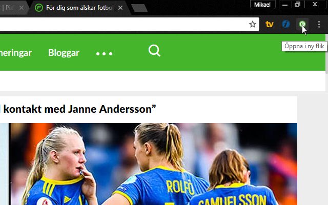 Fotbollskanalen Genväg จาก Chrome เว็บสโตร์ที่จะทำงานร่วมกับ OffiDocs Chromium ออนไลน์